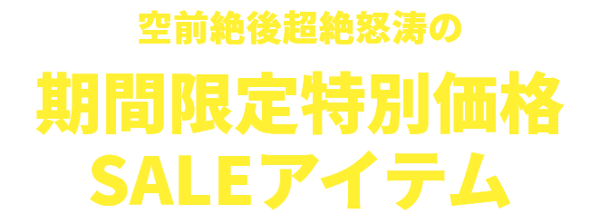 空前絶後超絶怒涛の期間限定特別価格SALEアイテム