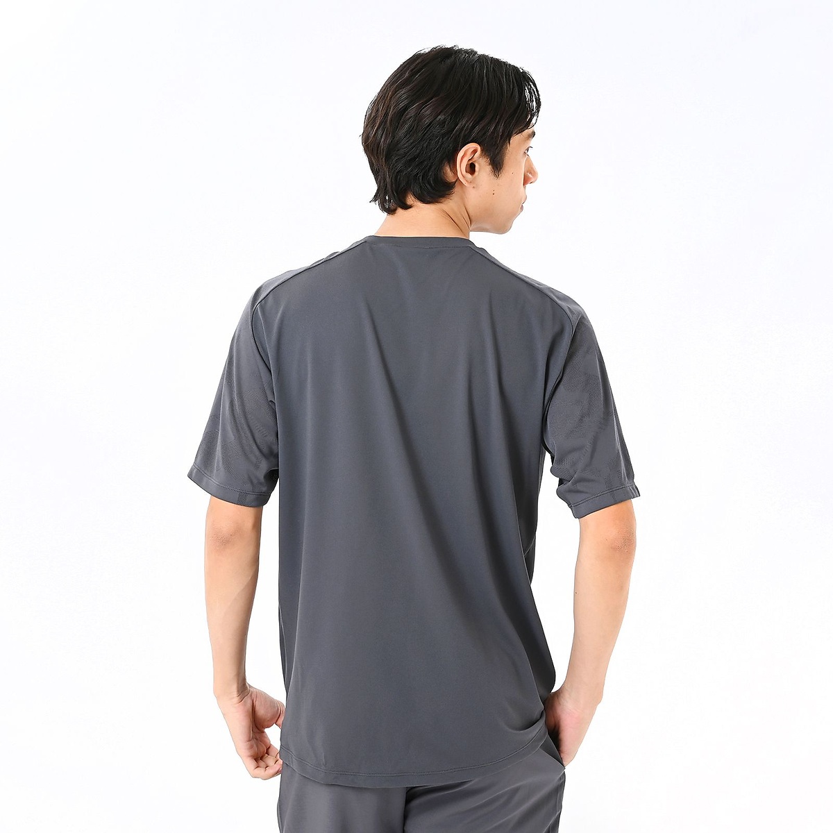 Black Out ジャガードメッシュニットショートスリーブTシャツ