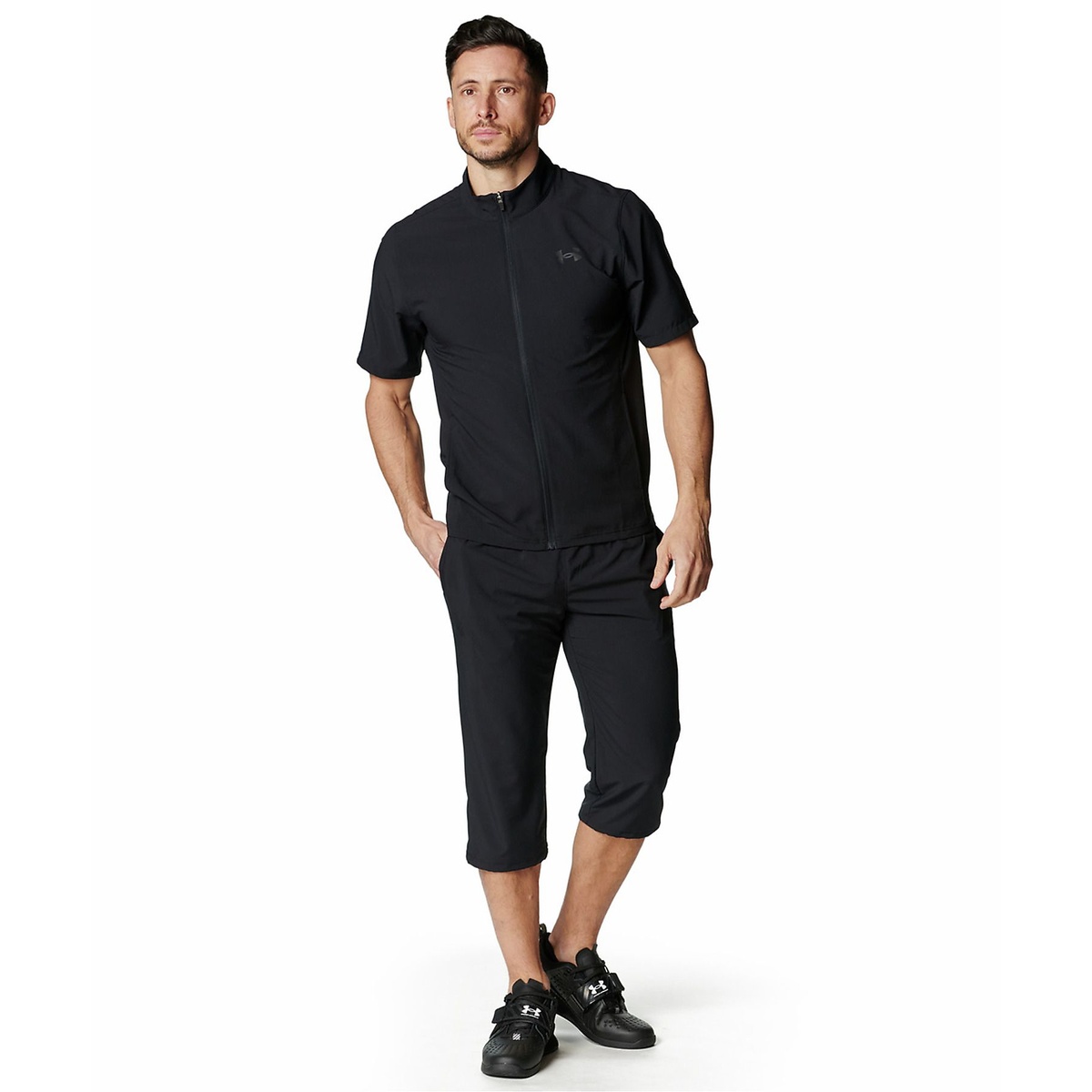 UA FRESH WOVEN FULL ZIP SHORT SLEEVE T-SHIRT