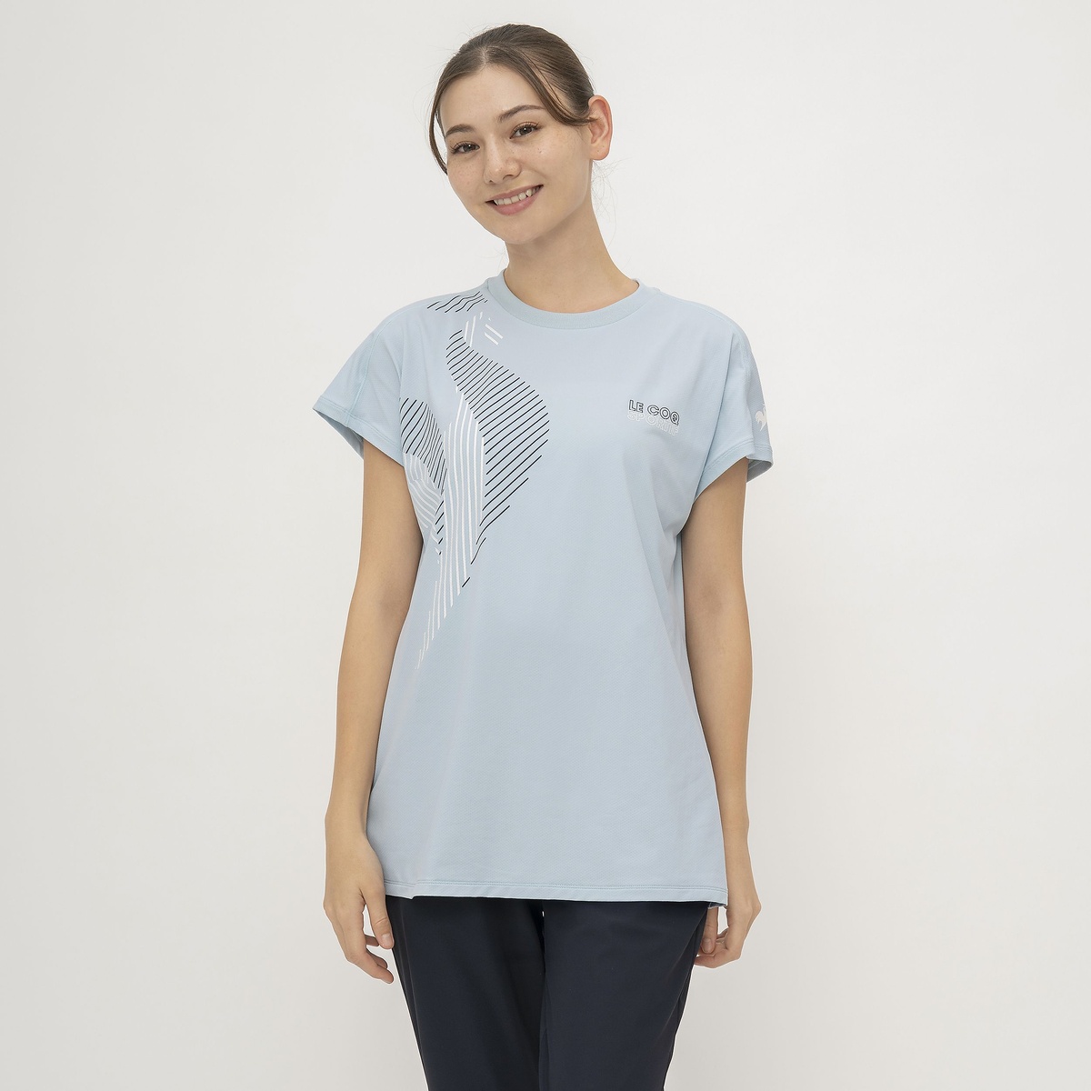 接触冷感フレンチスリーブシャツ