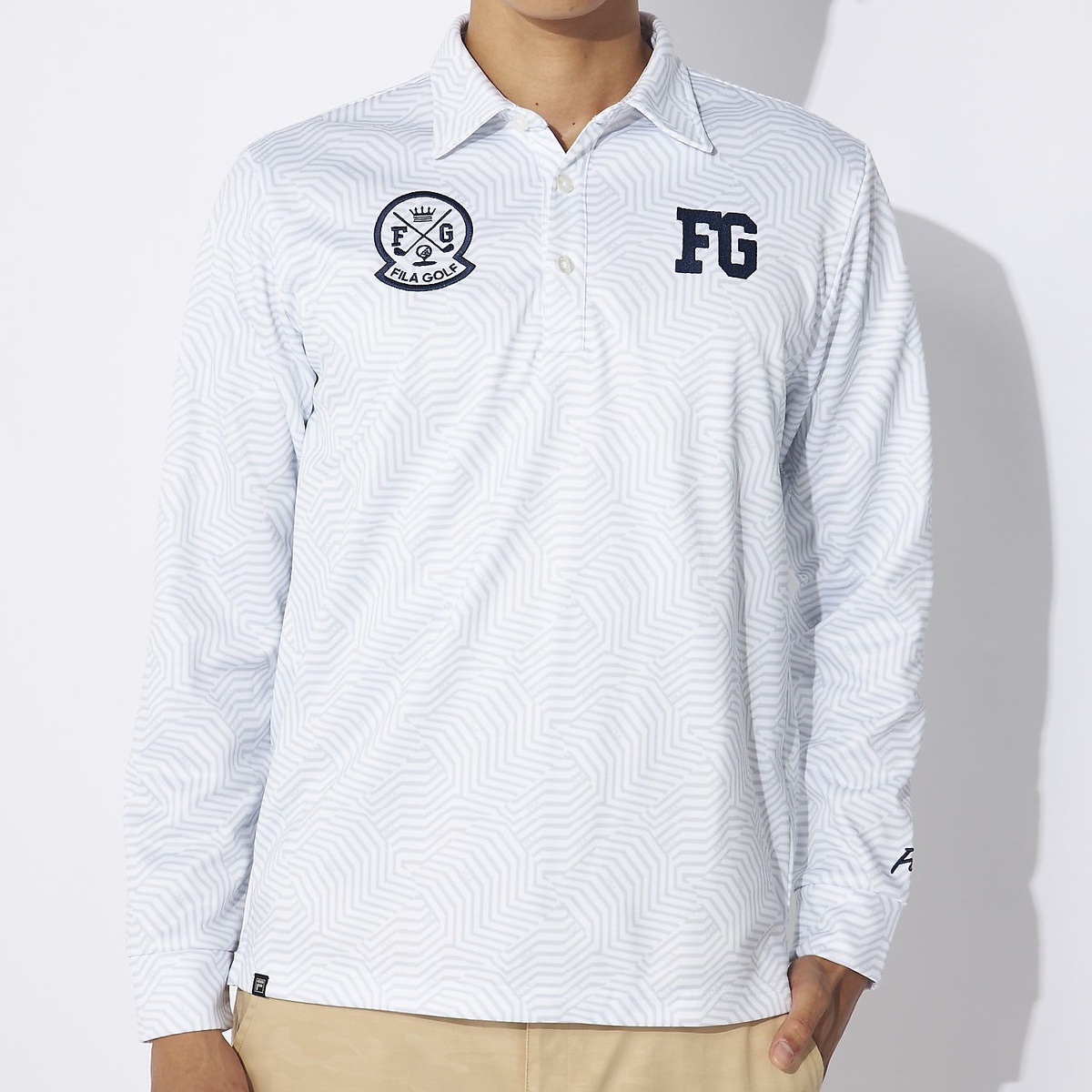FILA GOLF プリント裏起毛長袖シャツ