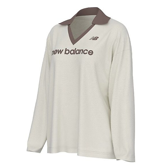 メッシュジャージロングスリーブトップ