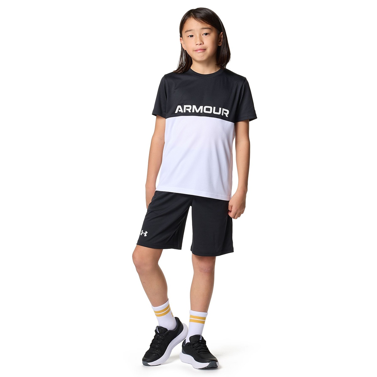 UA TECH COLOR BLOCK T-SHIRT ＆ SHORTS SET