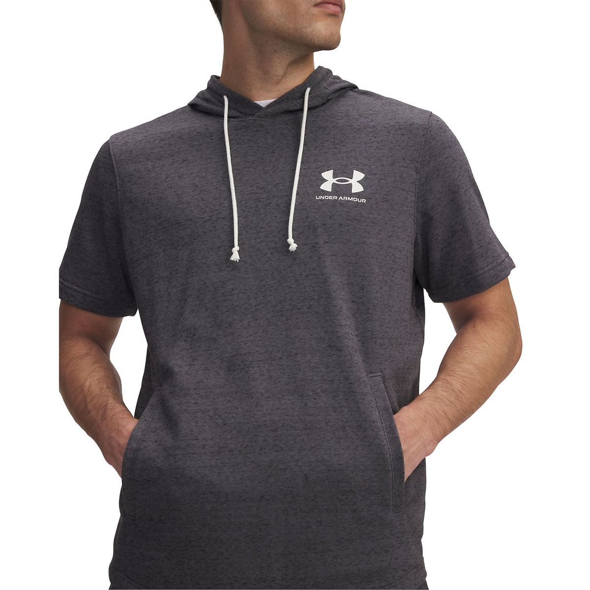 UA RIVAL TERRY LEFT CHEST SHORT SLEEVE HOODIE