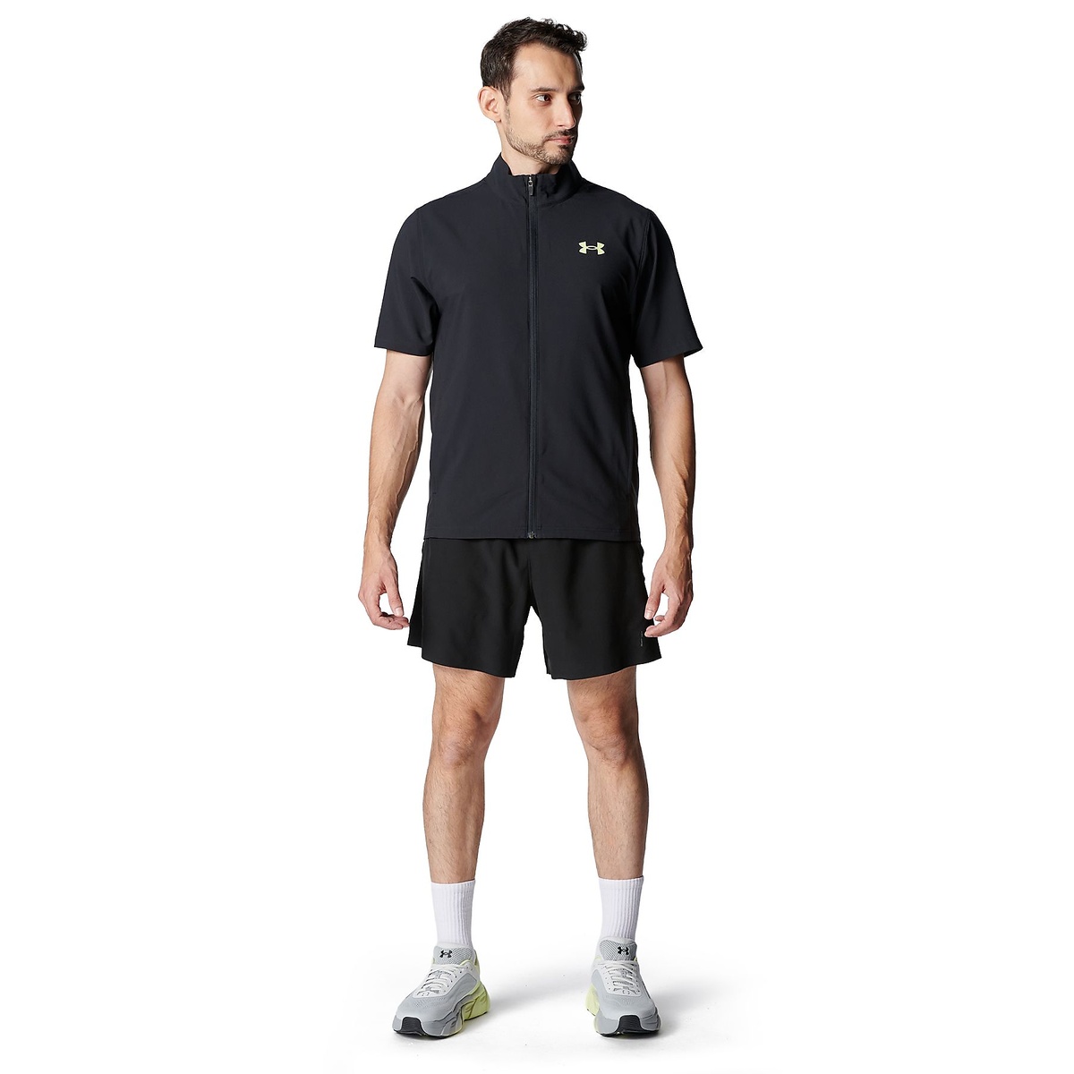 UA FRESH WOVEN FULL ZIP SHORT SLEEVE T-SHIRT