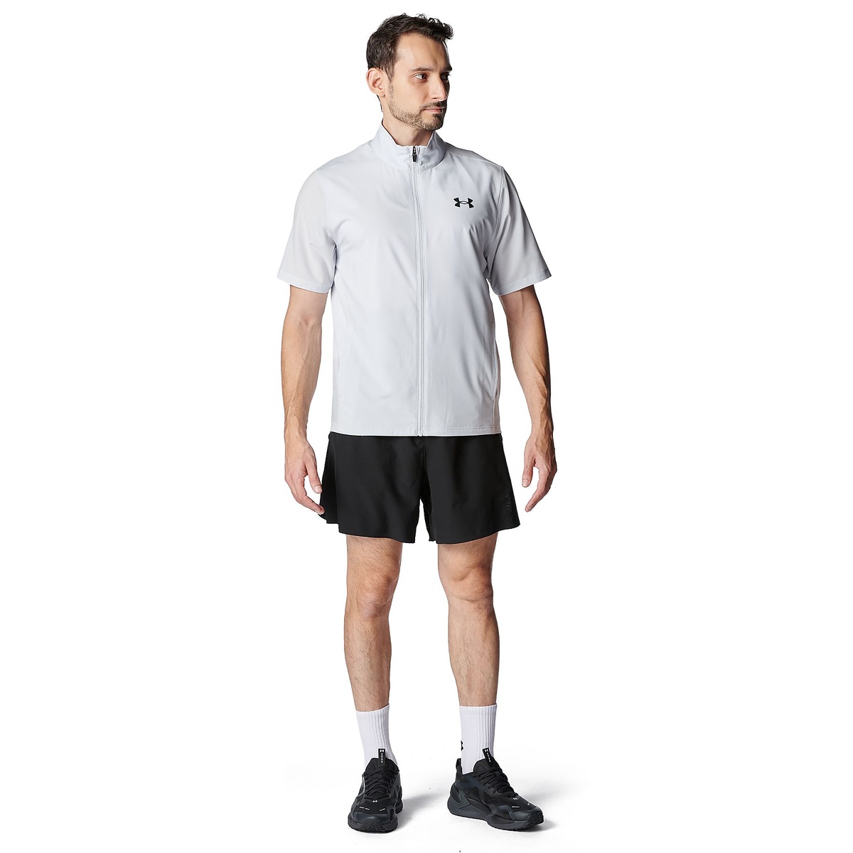 UA FRESH WOVEN FULL ZIP SHORT SLEEVE T-SHIRT