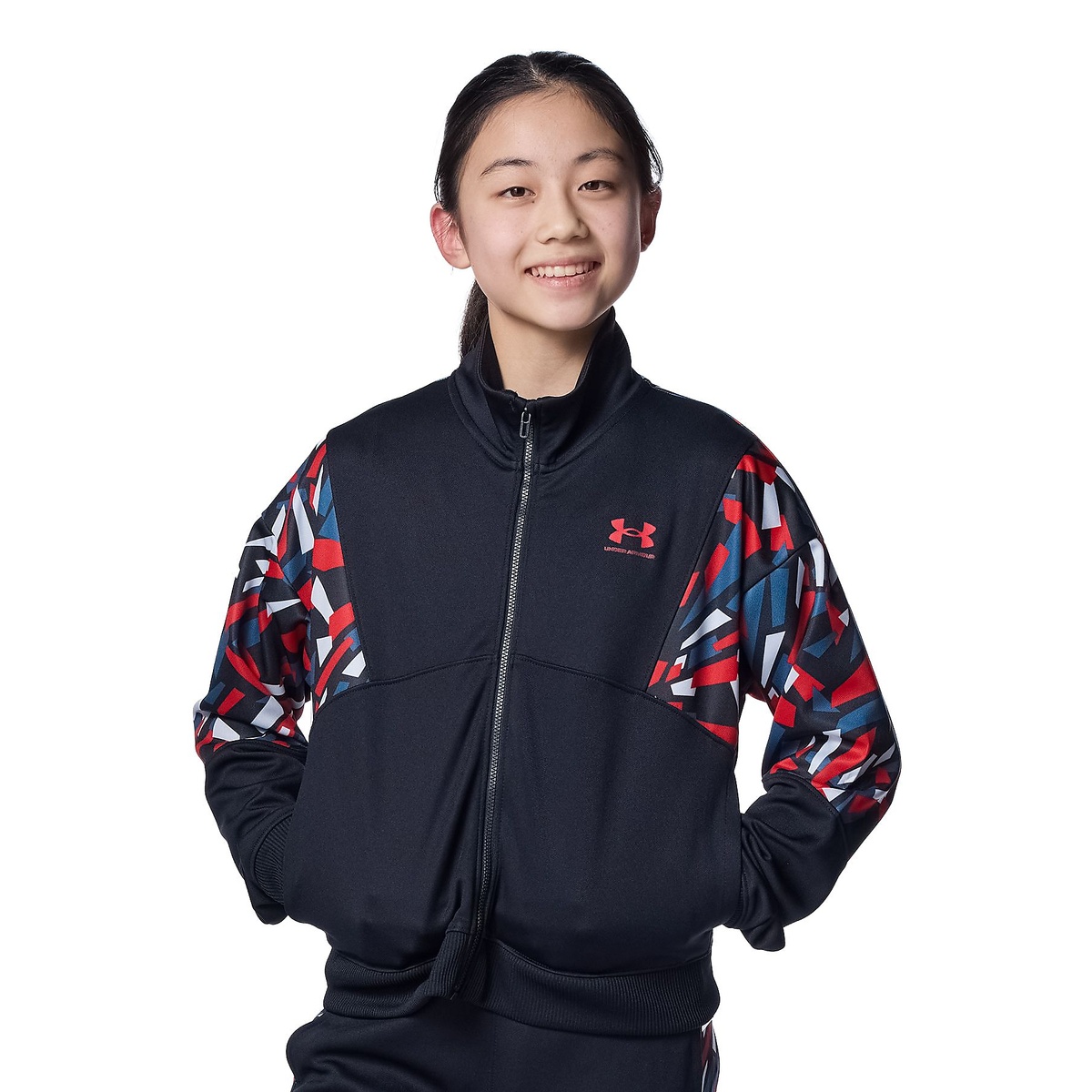 UA PRINT BLOCK TRACK JACKET