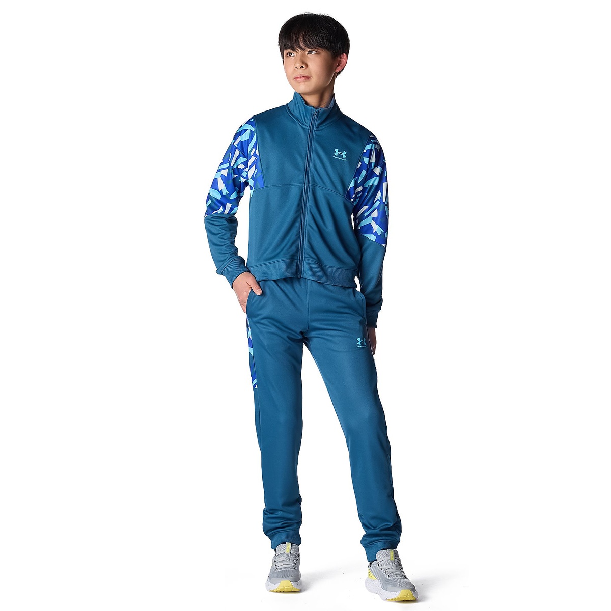 UA PRINT BLOCK TRACK PANTS