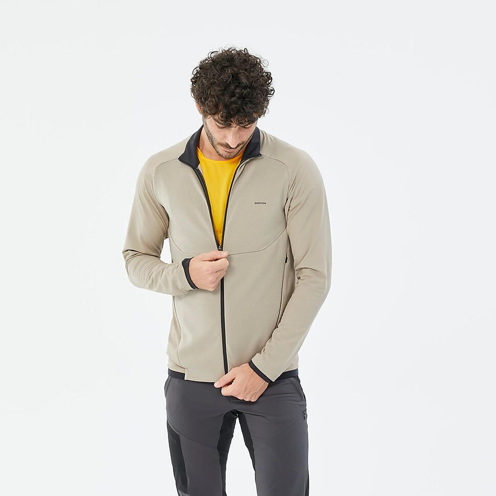 QUECHUAメンズフリースジャケット薄手 軽量MH500 BEG