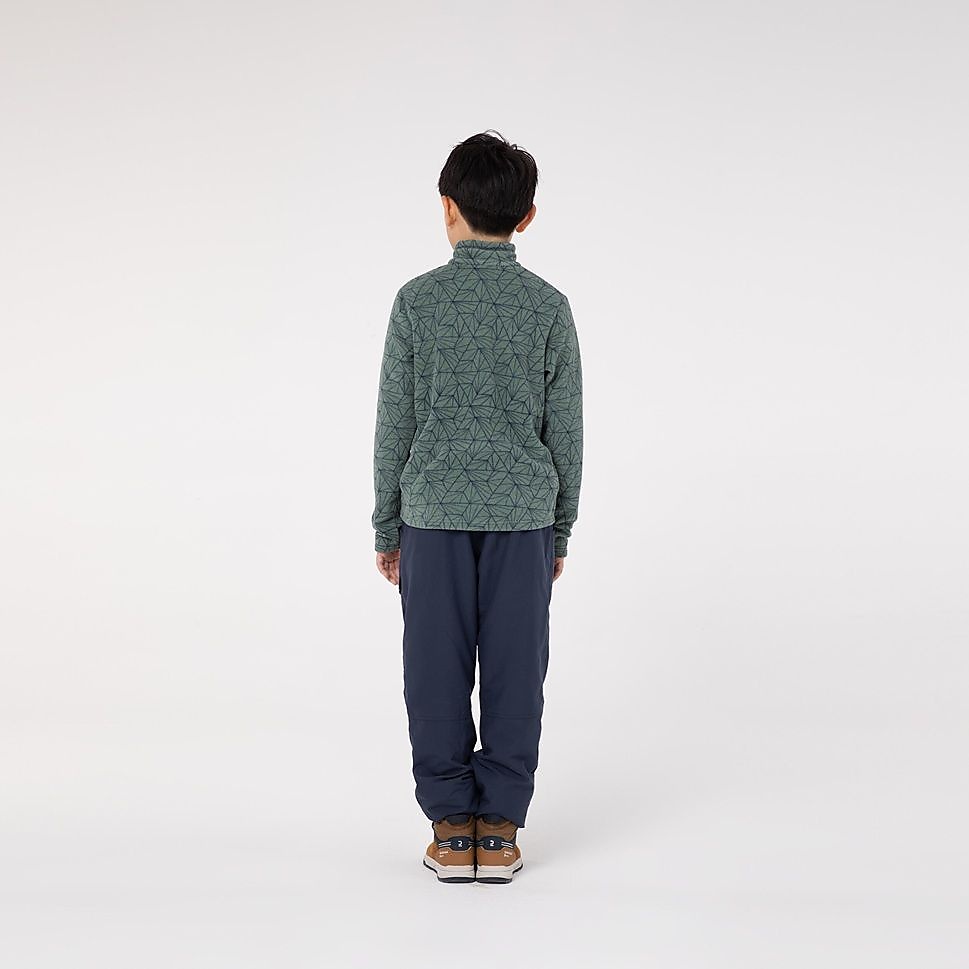 QUECHUAキッズフリース ハーフジップMH100 GRN
