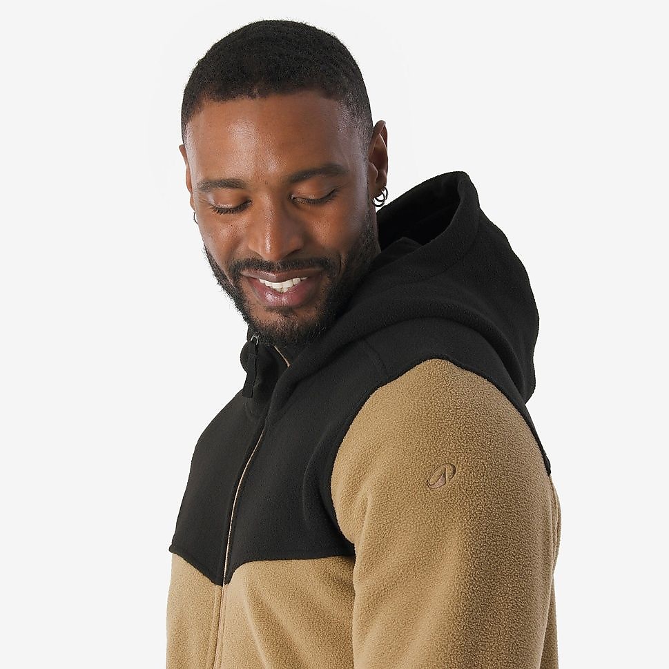 QUECHUAメンズフリースジャケットウォームSH500 BRN