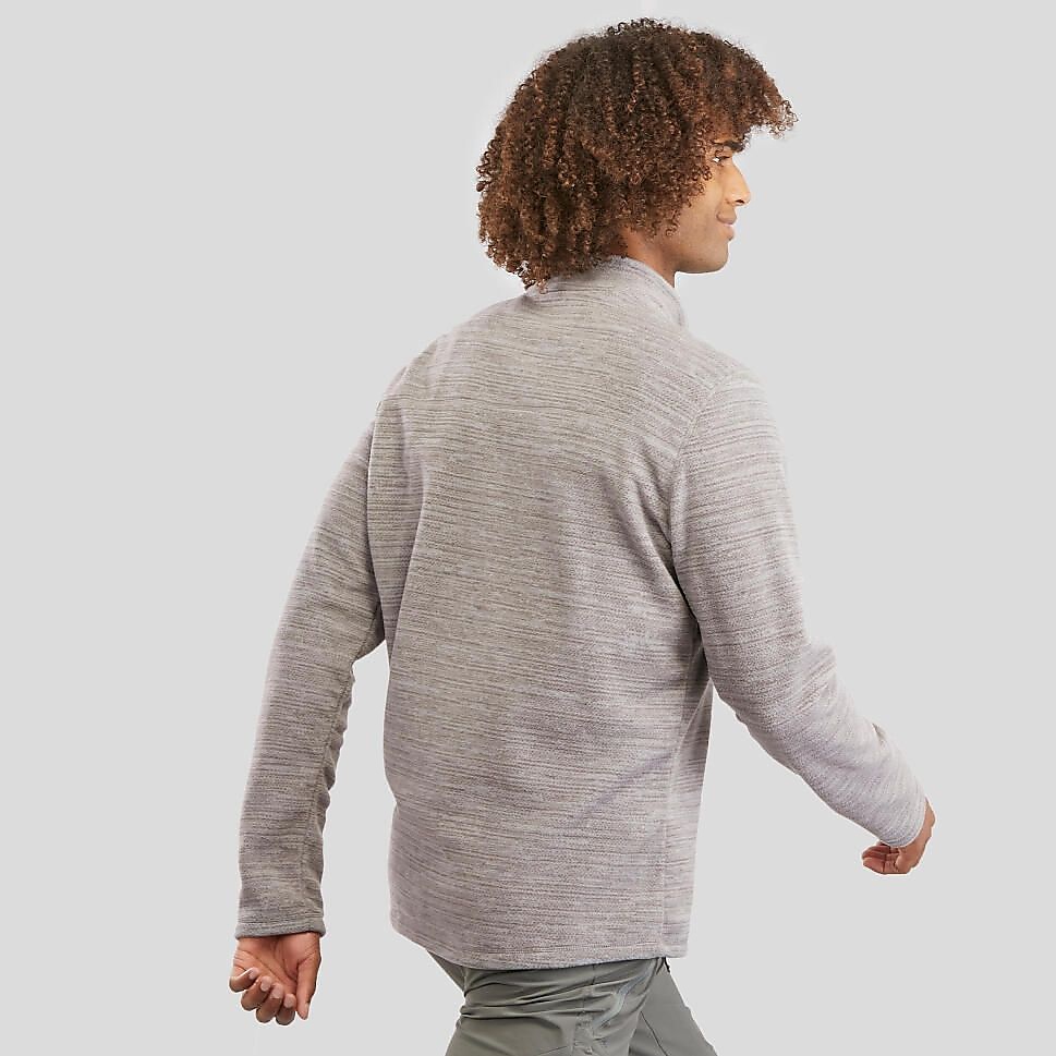 QUECHUAメンズフリース ハーフジップMH100 GRY