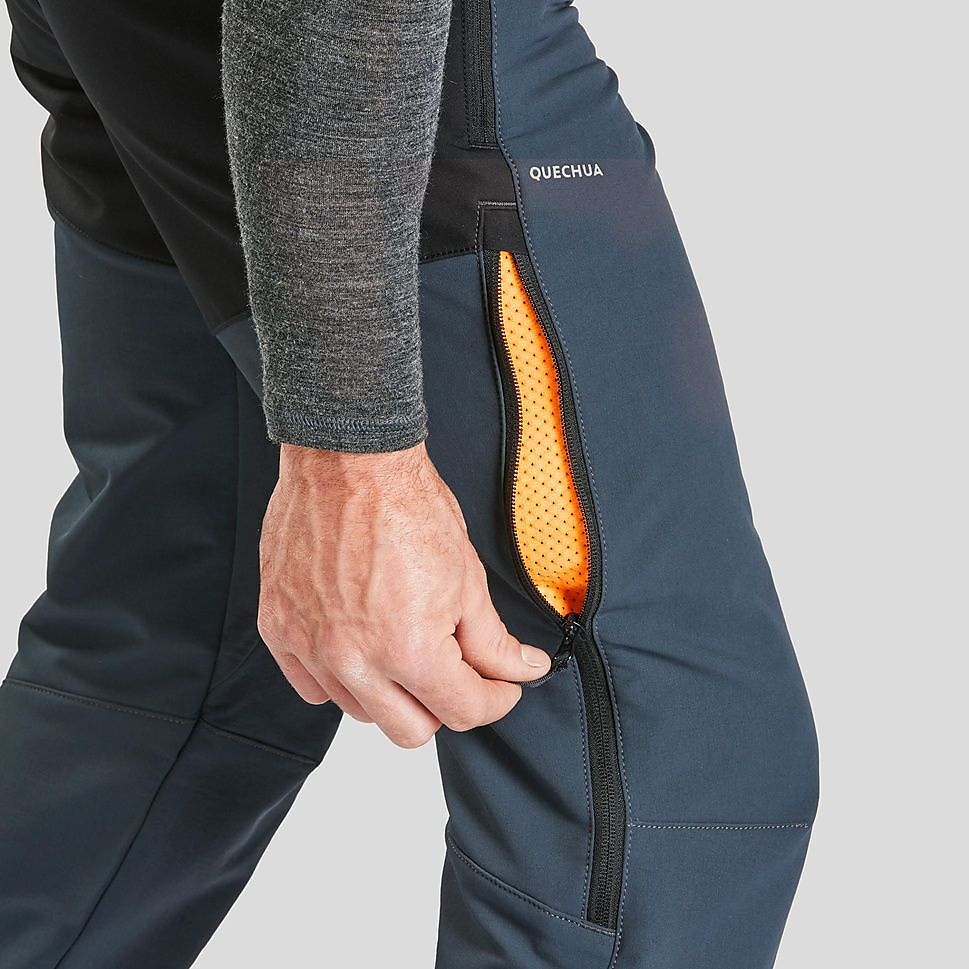 QUECHUAメンズロングパンツ ゲイター付きウォームSH500 GRY