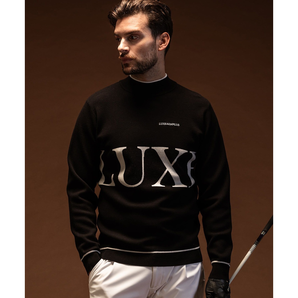 BIG LOGO MOCK NECK KNIT