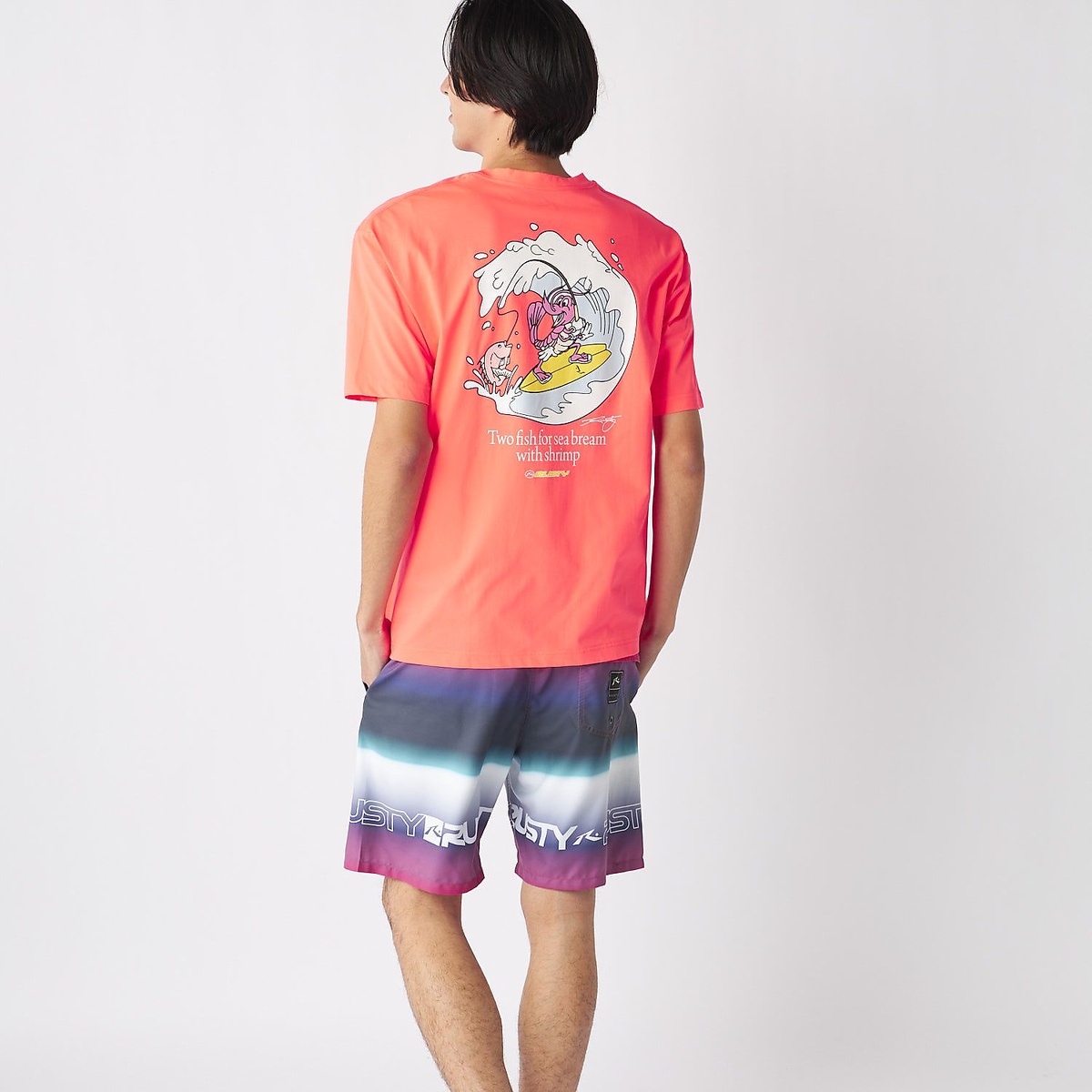 メンズRUSTYハンソデUVTシャツ