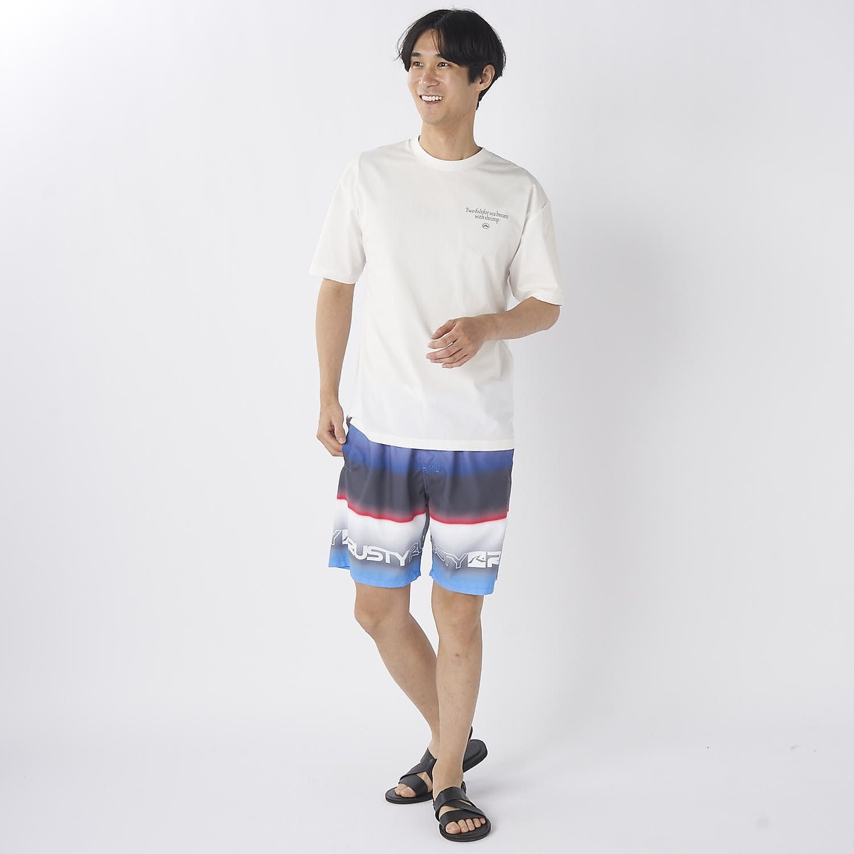 メンズRUSTYハンソデUVTシャツ