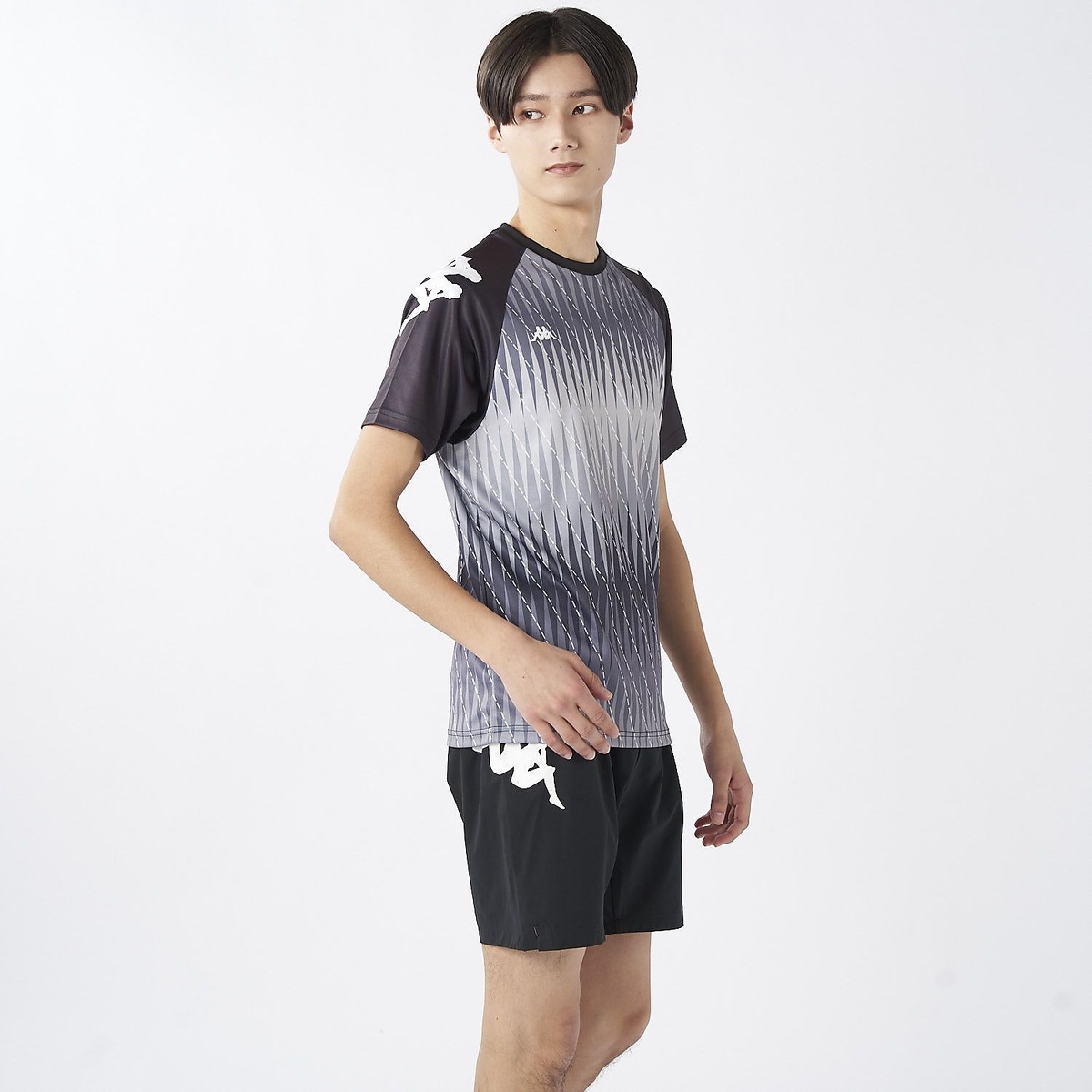 Kappa Jr 半袖シャドー柄シャツ