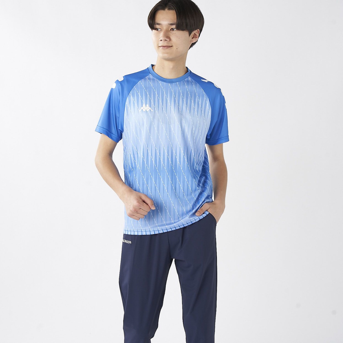 Kappa Jr 半袖シャドー柄シャツ