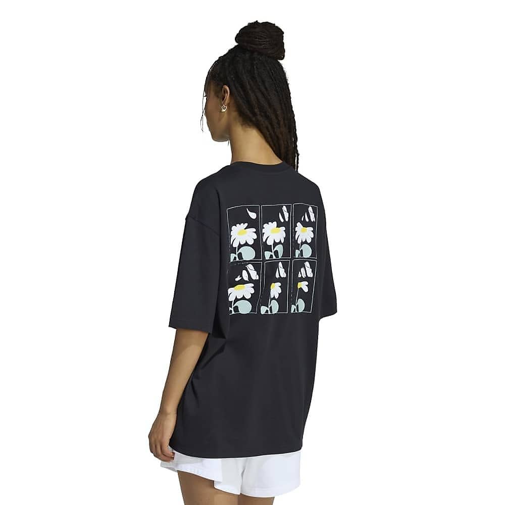 W FLOWER オーバーサイズ グラフィック Tシャツ