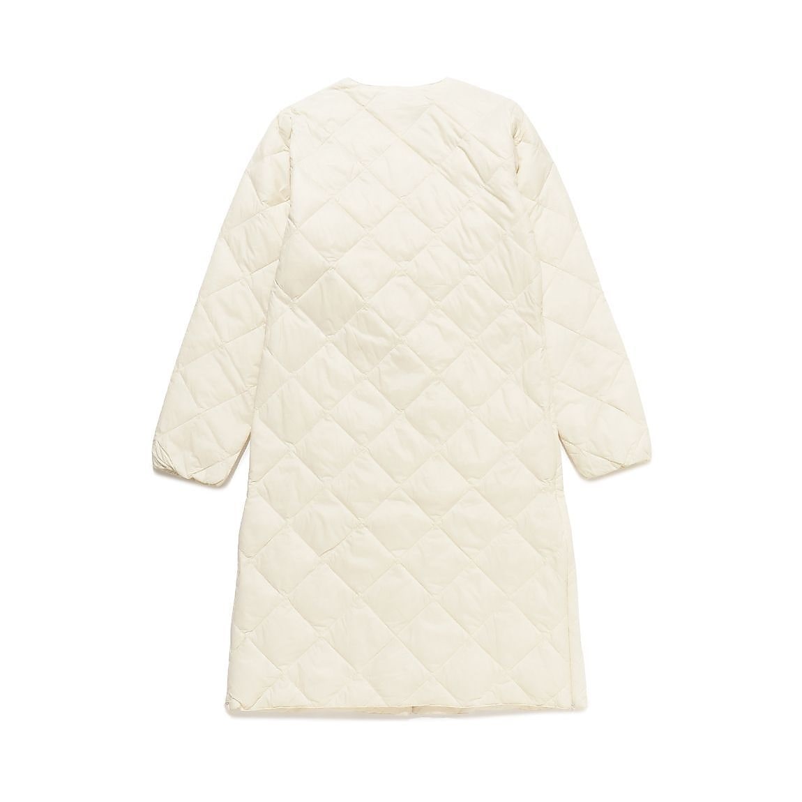 SINGLE SNAP BUTTON CREW NECK LONG DOWN COAT