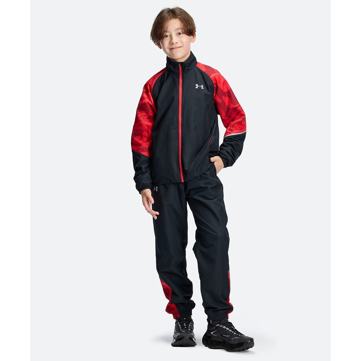 UA TRICOT PRINT WOVEN FULL-ZIP JACKET