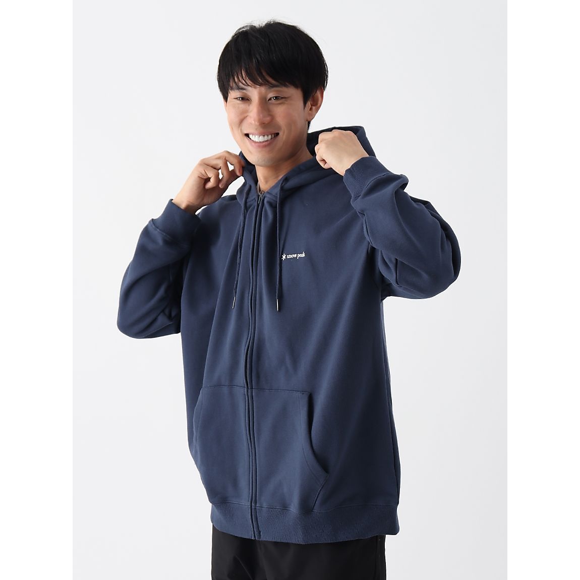 SP LOGO ZIP UP HOODIE XL NAVY