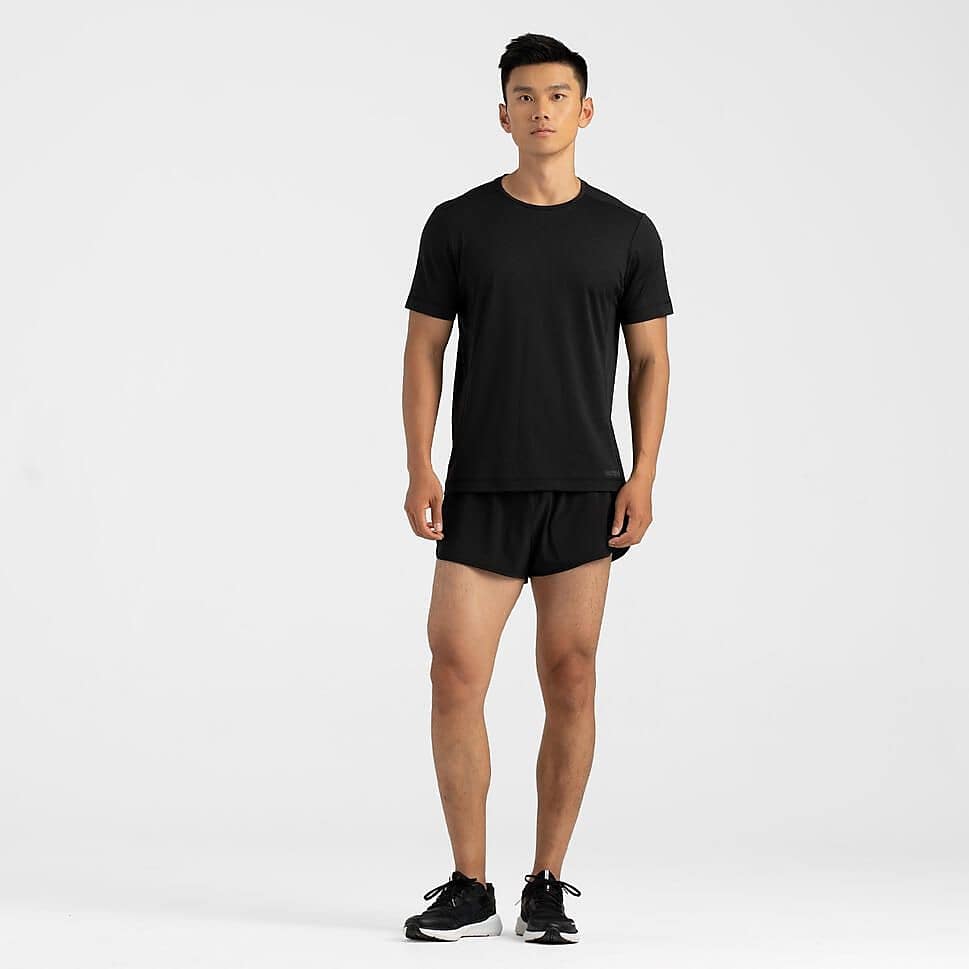 ランニング メンズ Tシャツ 透湿性 DRY BLK