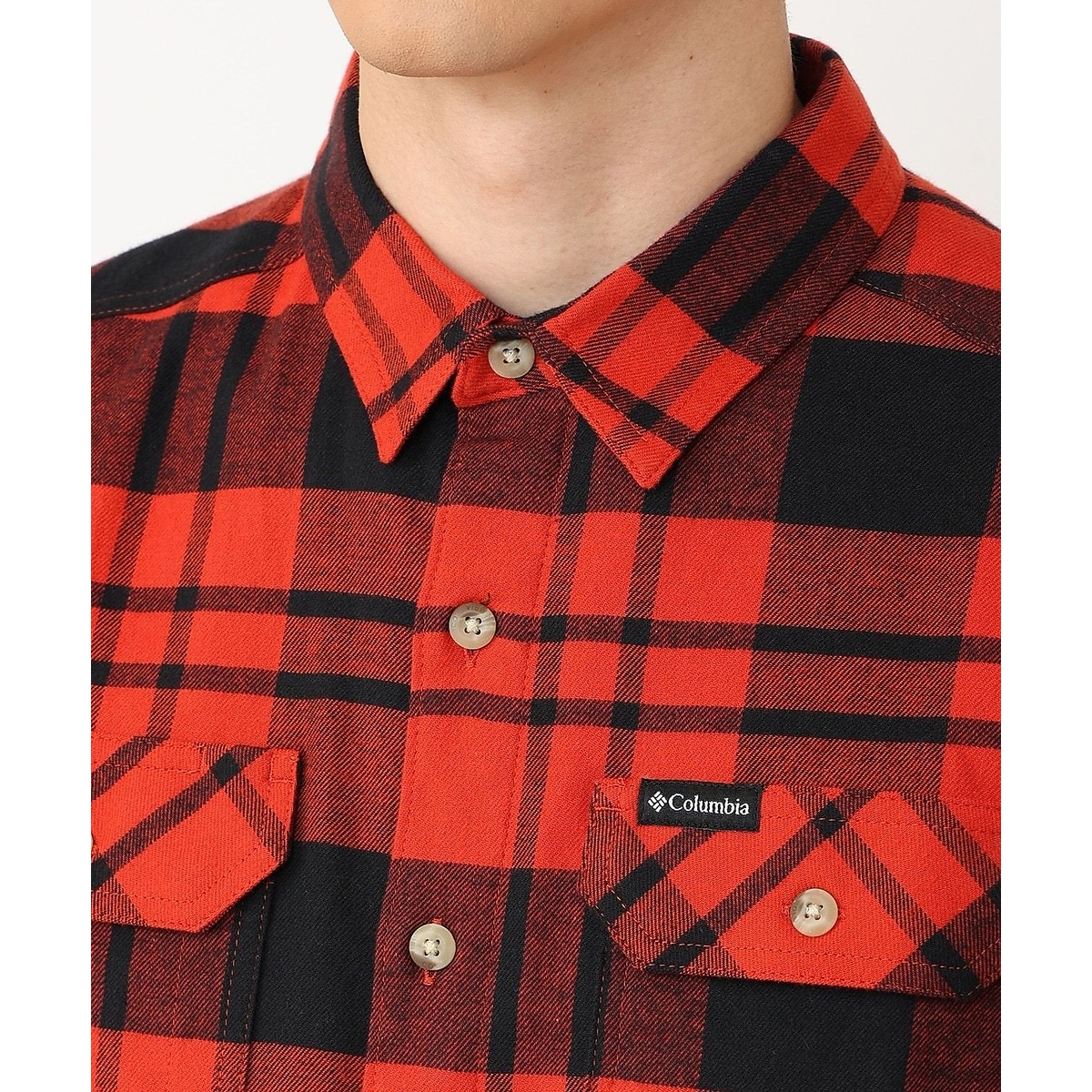 フレアガンストレッチフランネルシャツ