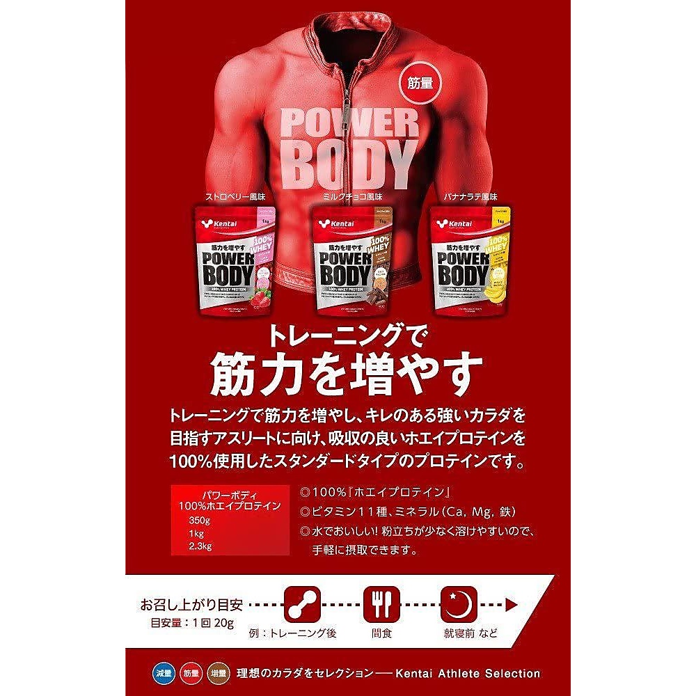 パワーボディ-100%ホエイプロテイン ストロベリー 350G