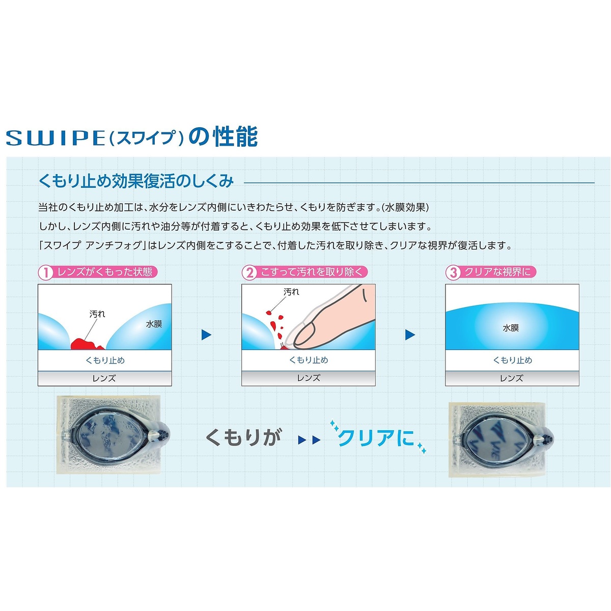 VIEW 曇り止め効果持続性10倍　SWIPE搭載モデル VIEW FRAU 女性用ゴーグル スイミングゴーグル