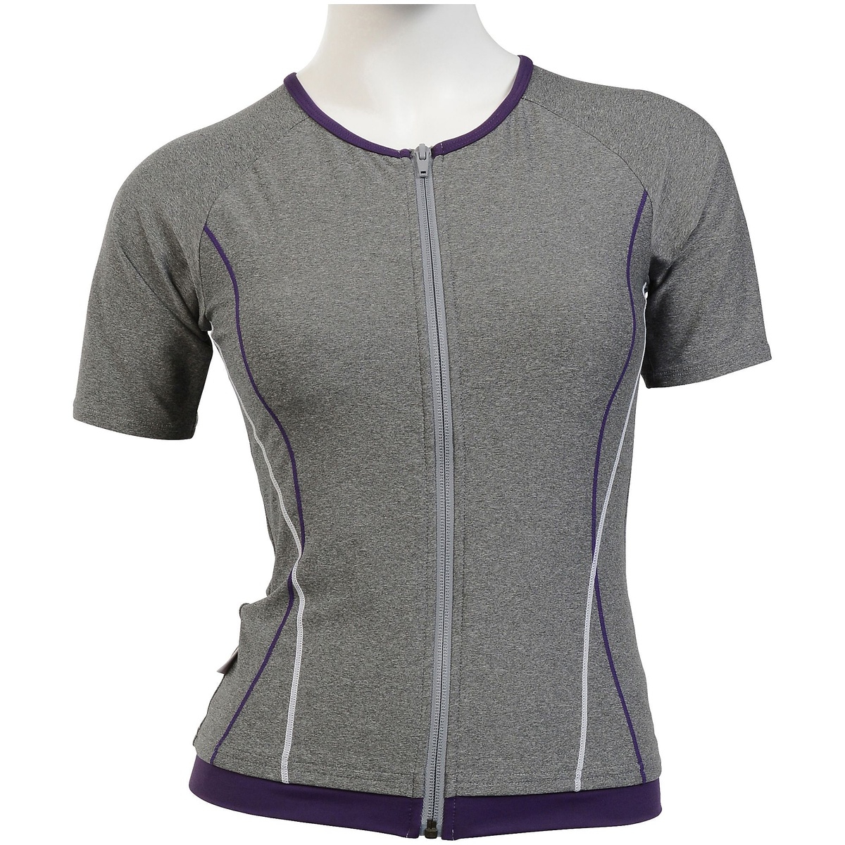 レディースセパレート半袖水着フルジップ