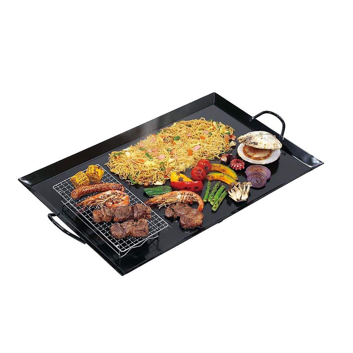 BBQ 串焼き＆焼き過ぎ防止アミ  300×145mm