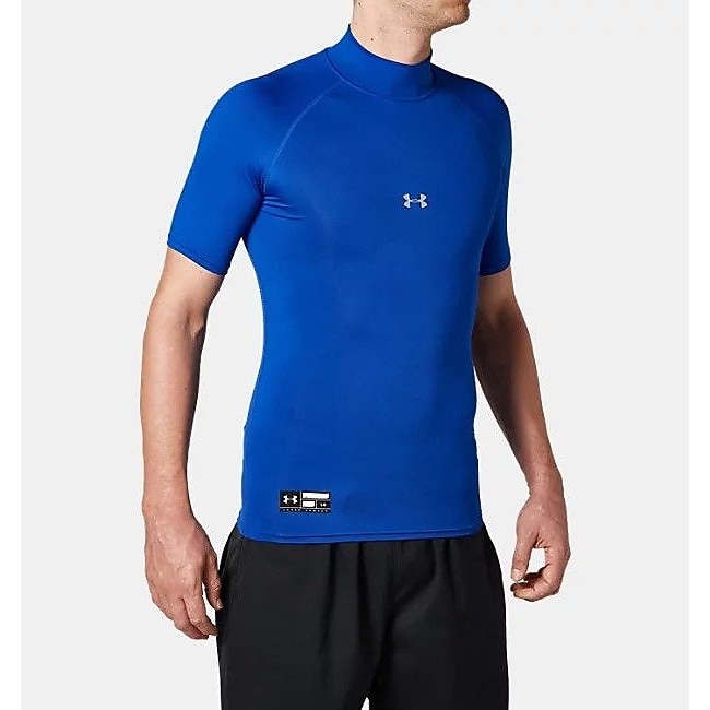 UA HEATGEAR ARMOUR COMPRESSION SHORT SLEEVE MOCK NECK SHIRT
