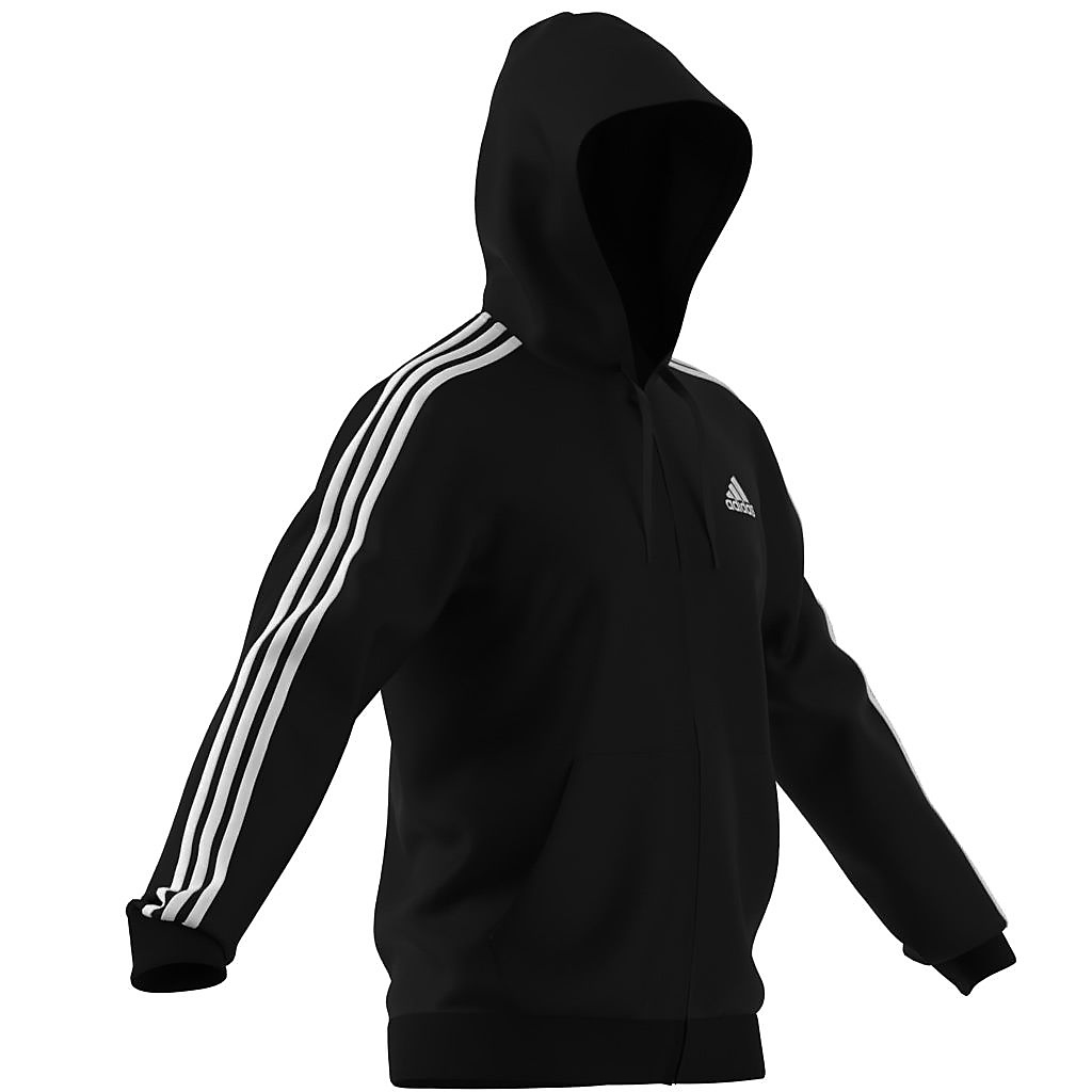 エッセンシャルズ フリース 3ストライプス フルジップパーカー / M ESSENTIALS 3STRIPES FULL-ZIP HOODIE