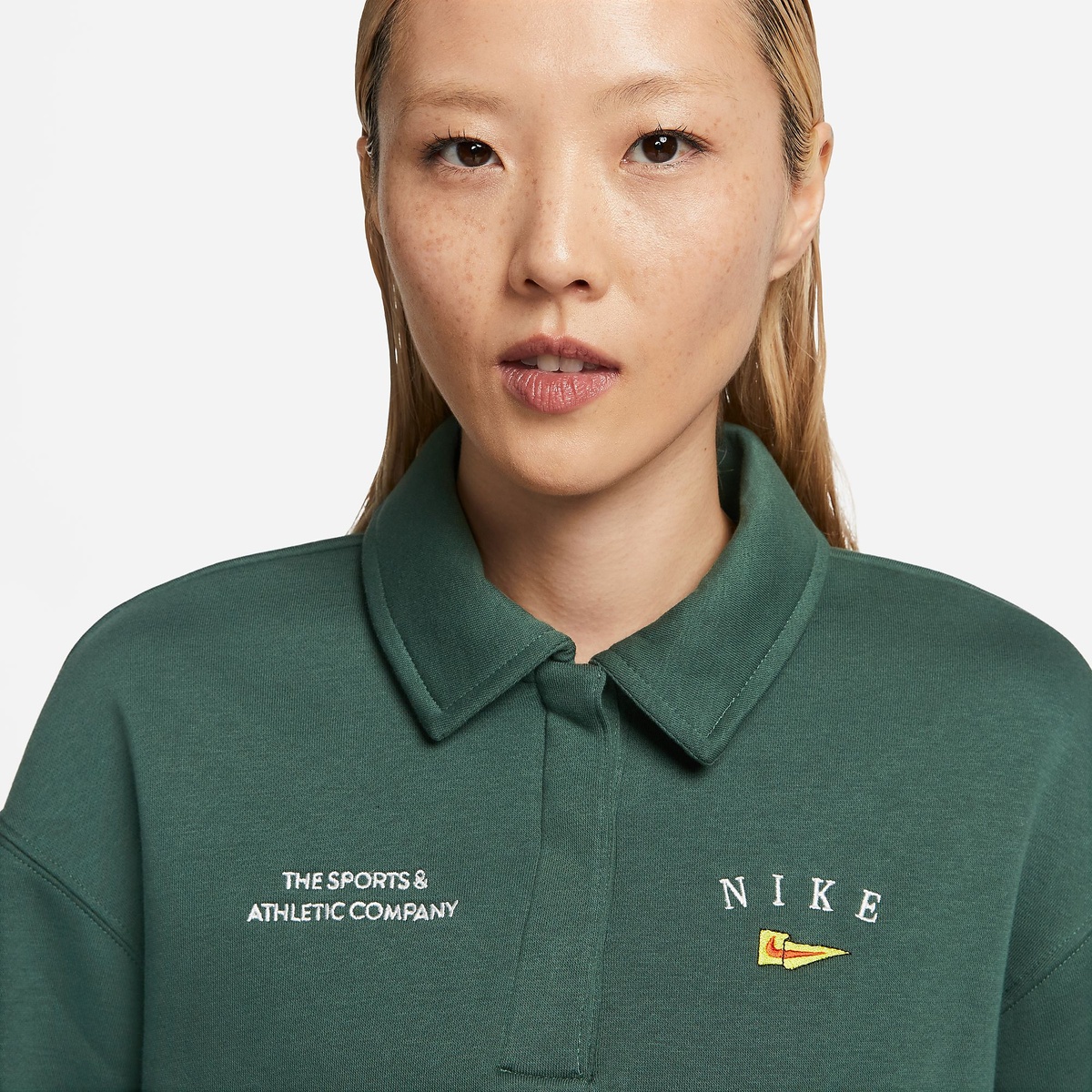 ナイキ ウィメンズ NSW FLC L/S クロップ トップ 3Q ポロ NCPS