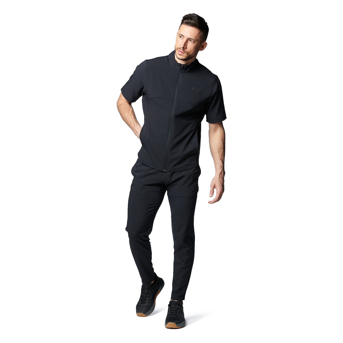 UA FRESH WOVEN SHORT SLEEVE FULL ZIP