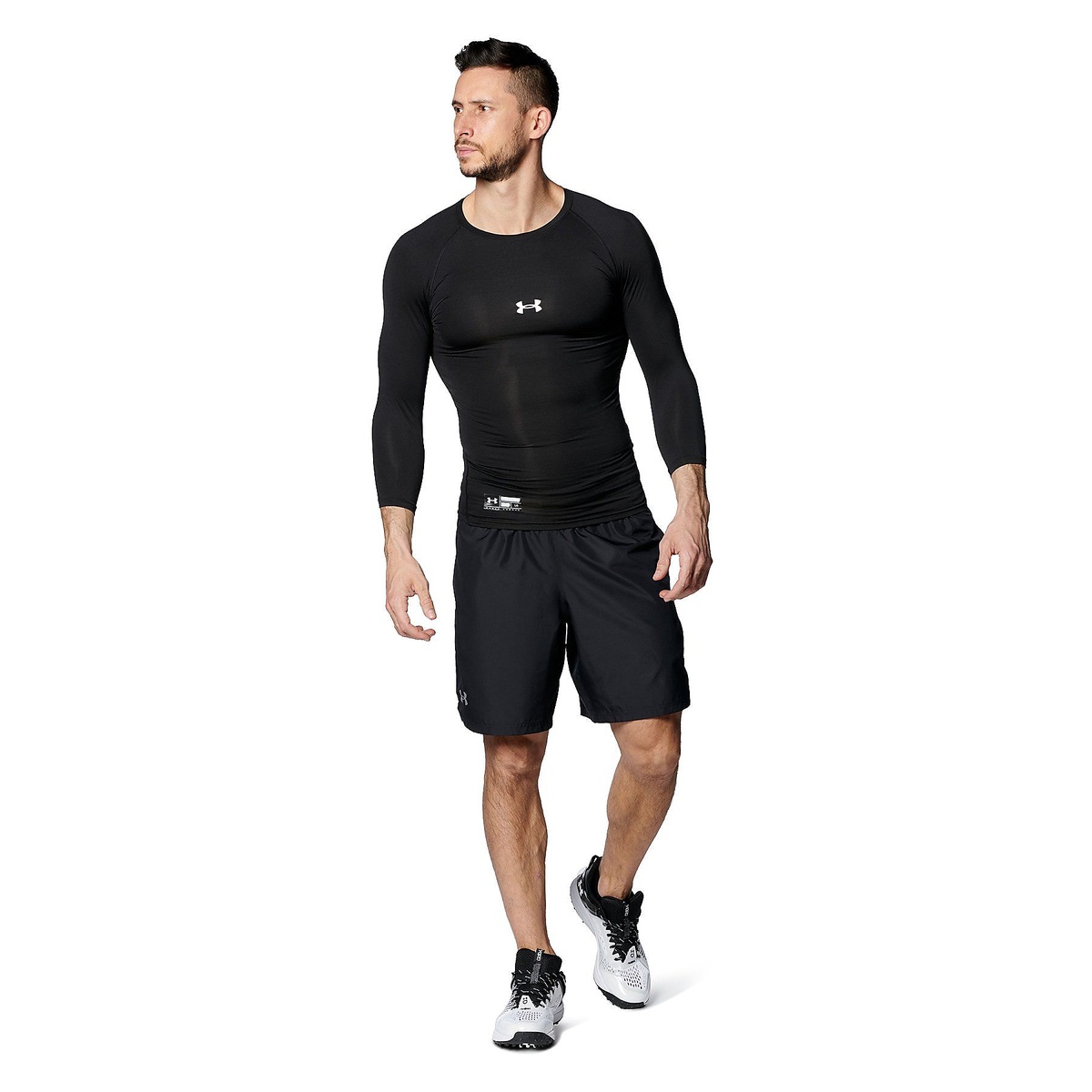 UA HEATGEAR ARMOUR COMPRESSION 3/4 CREW NECK SHIRT