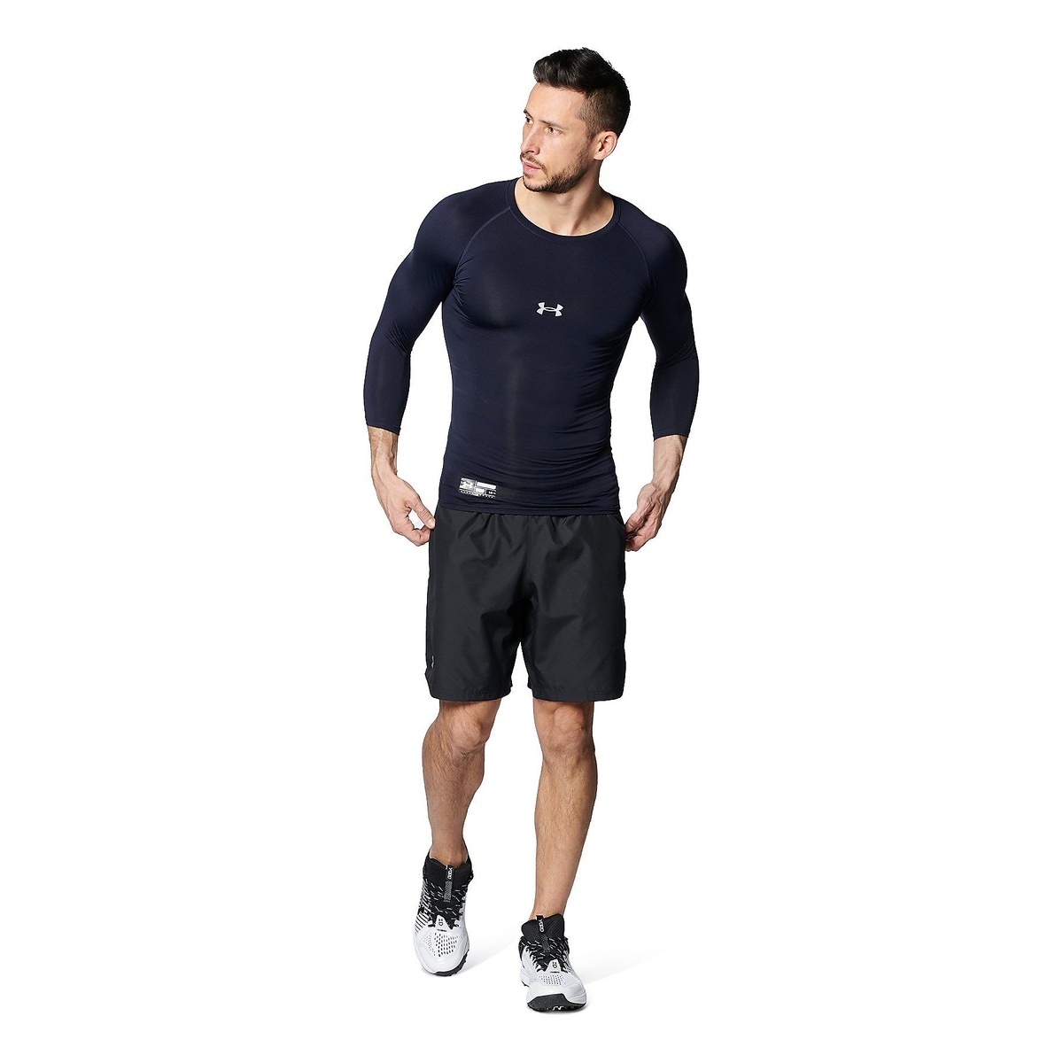 UA HEATGEAR ARMOUR COMPRESSION 3/4 CREW NECK SHIRT