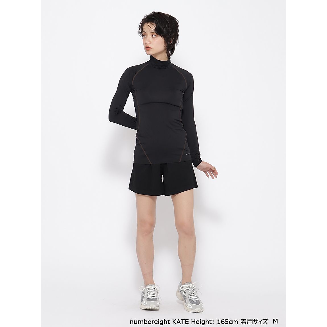 ソフトコンプレッション モックネック長袖Tシャツ LADIES