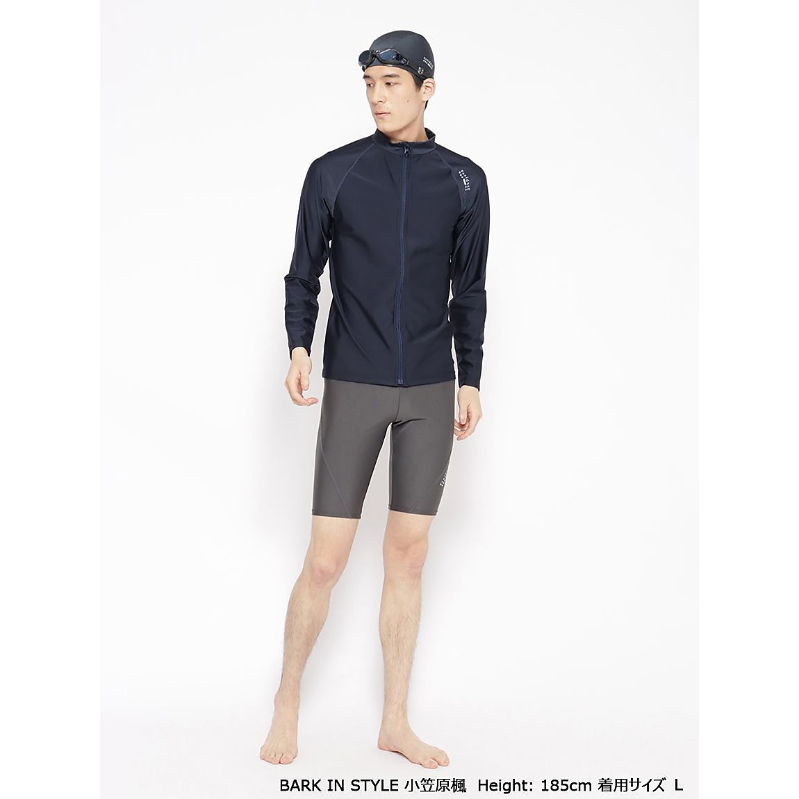 スイムウェア MENS フルジップラッシュガード長袖