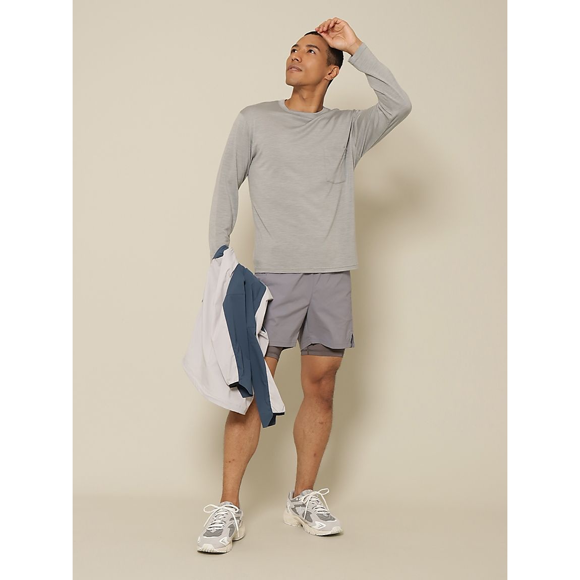 メリノウール レギュラー長袖ポケットTシャツ MENS