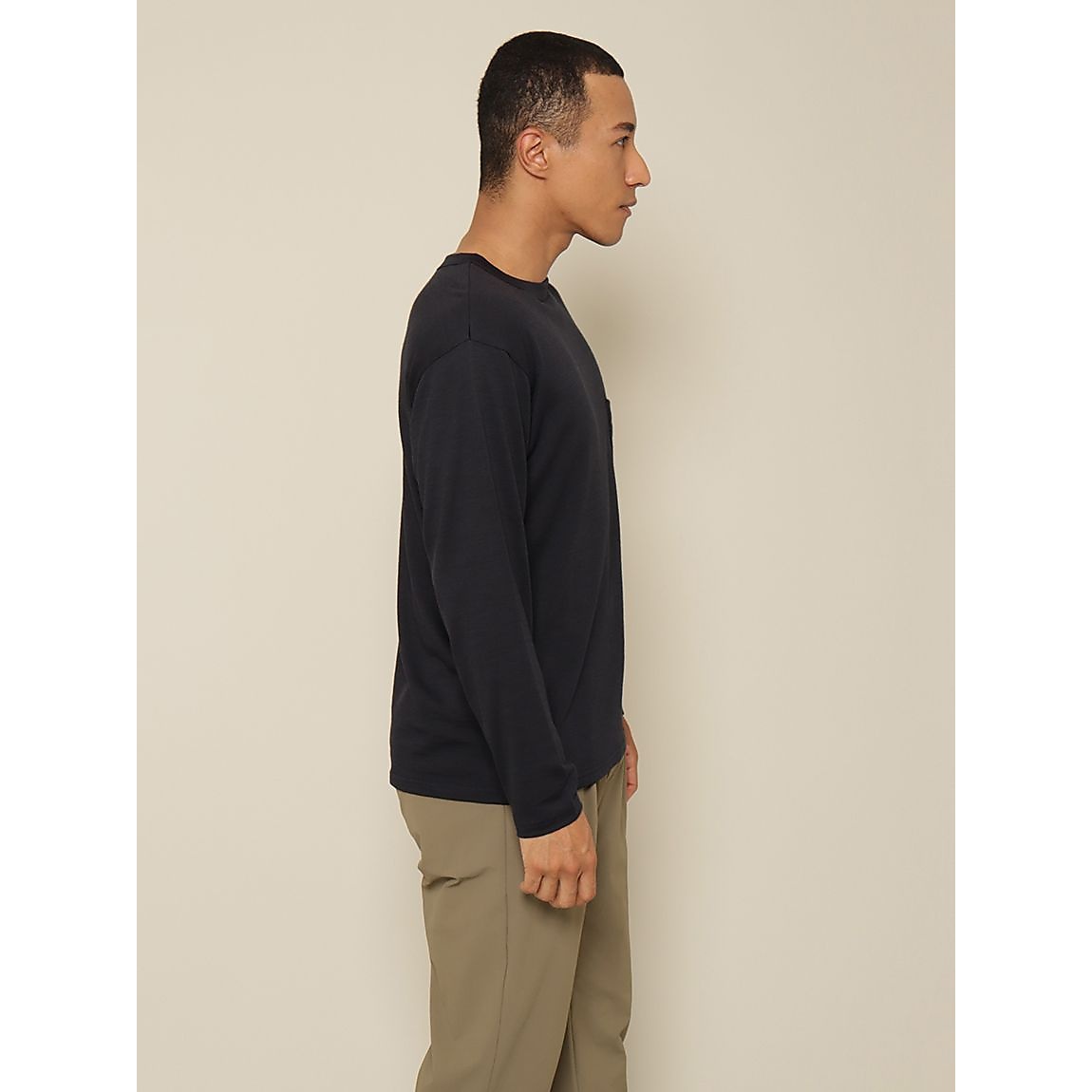 メリノウール レギュラー長袖ポケットTシャツ MENS