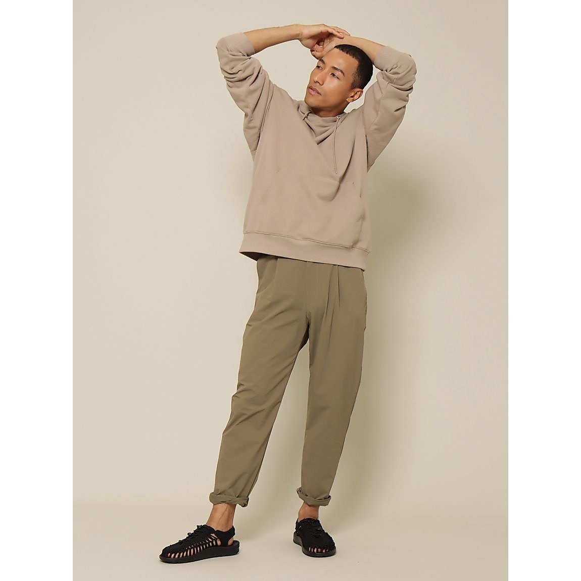 リサイクル裏ドビーナイロン ワイドテーパードパンツ MENS