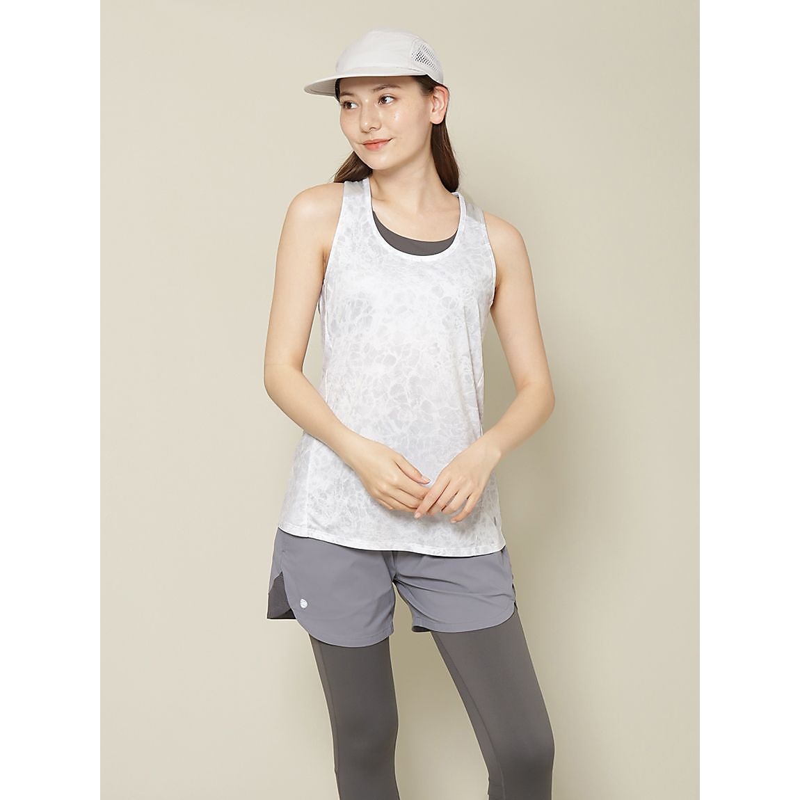 RUNスムースドビー クルーネックタンクトップ LADIES