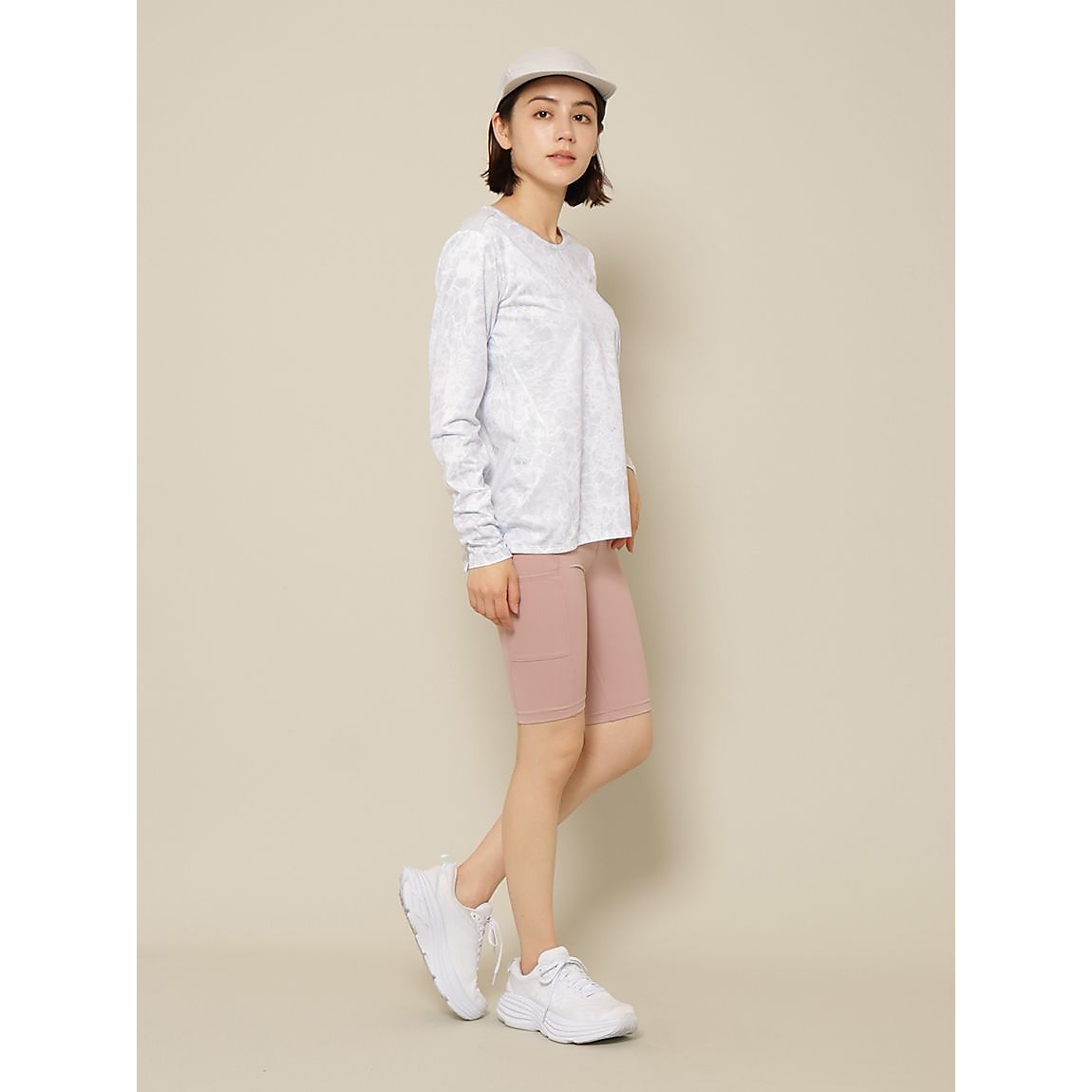 RUNスムースドビー クルーネックロングスリーブTシャツ LADIES
