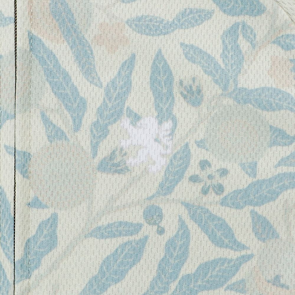 LADIES　半袖ジャージ　ボタニカルプリント　イエロー