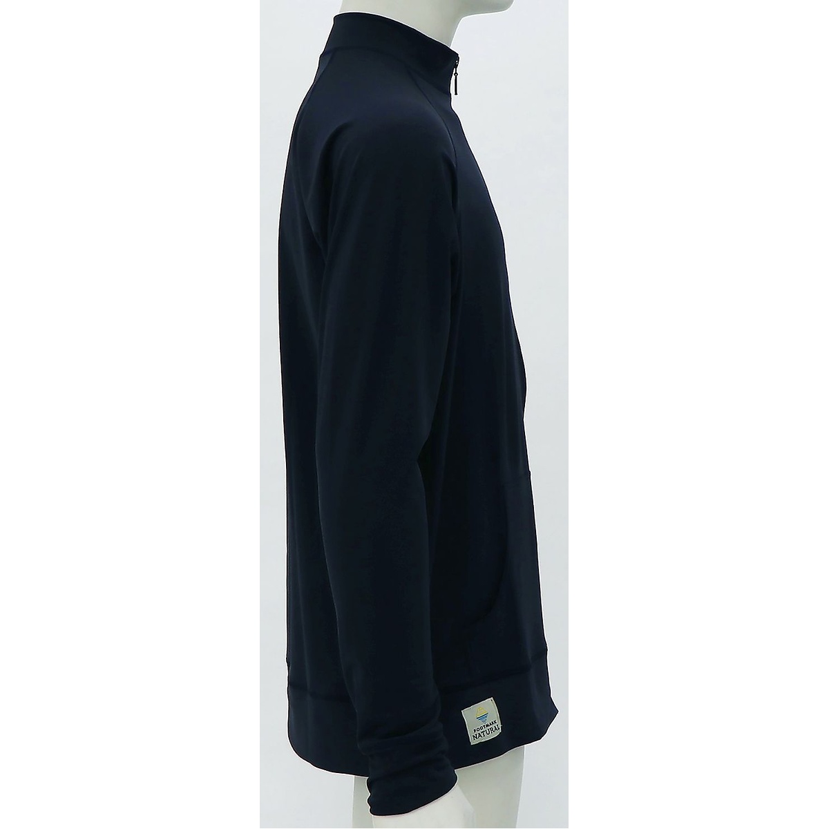 メンズ長袖フルジップスタンドカラー(アクアホール)