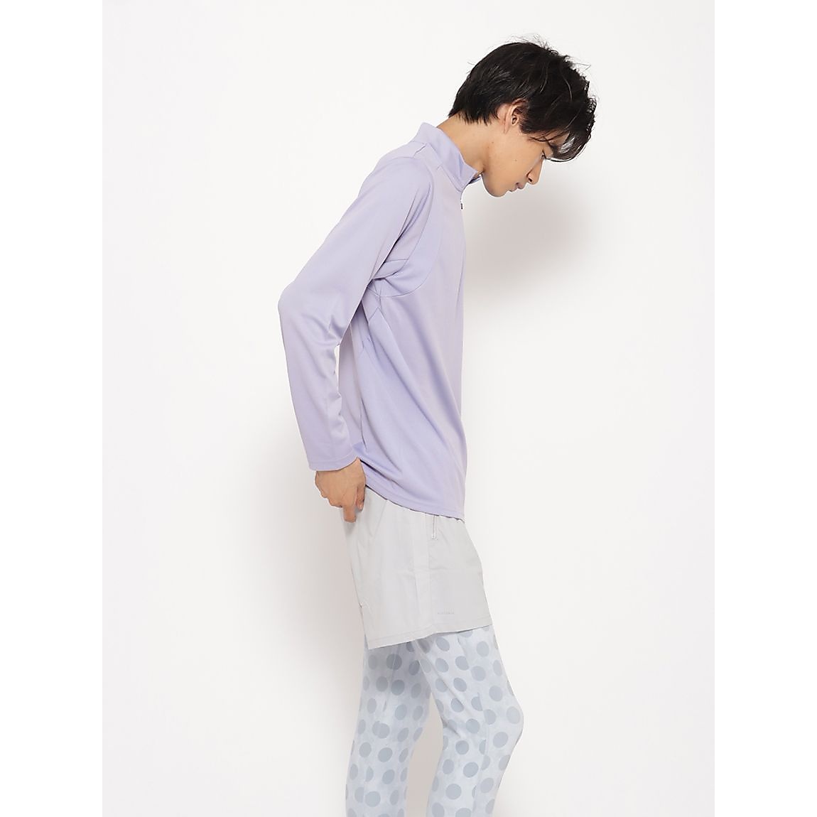 for RUN テックカノコ ハーフジップ長袖Tシャツ MENS