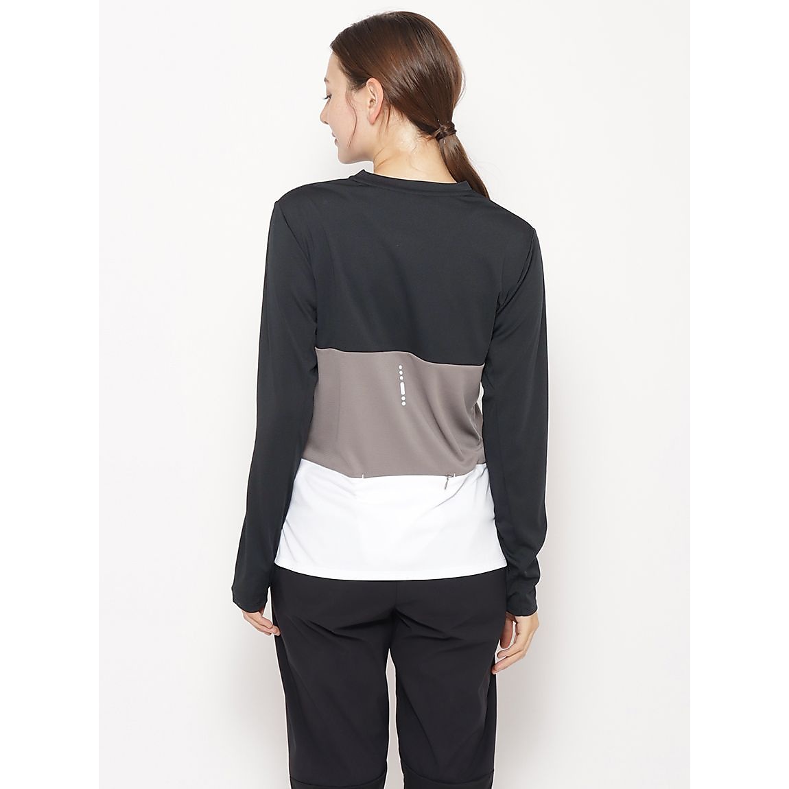 for RUN ドライスムースpr スリーカラーライン長袖Tシャツ LADIES