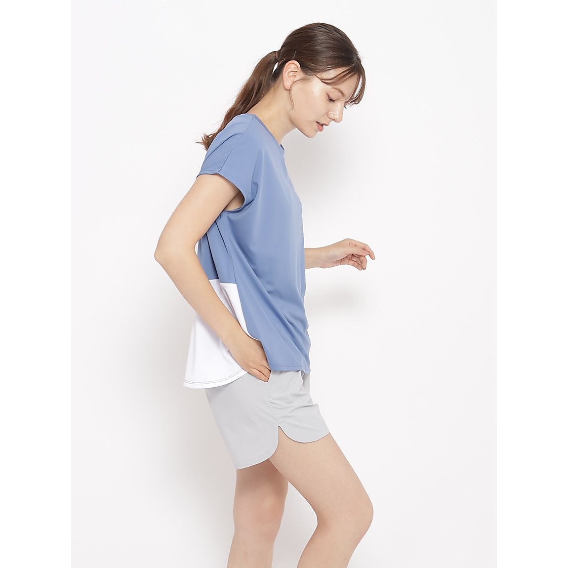 for RUN ドライスムースpr バックペプラムTシャツLADIES